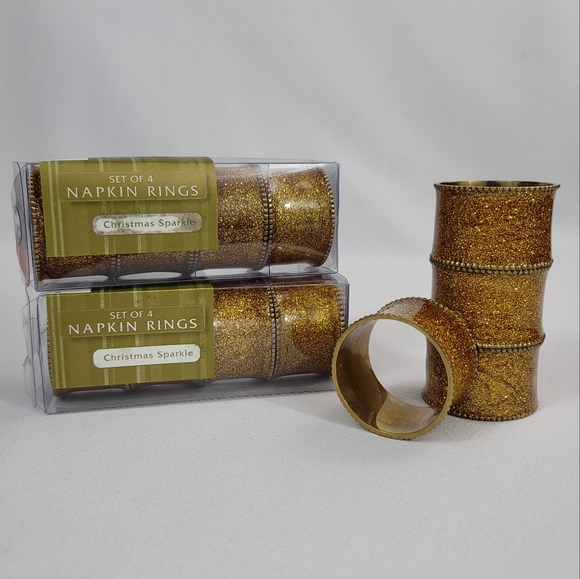 (12) CHRISTMAS SPARKLE Metal Napkin Rings By Bed Bath & Beyond - Picture 8 of 8